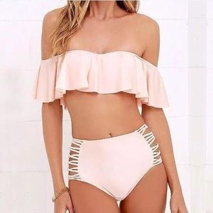 Off Shoulder Ruffle Celeb Type Bikini preOrder Now
